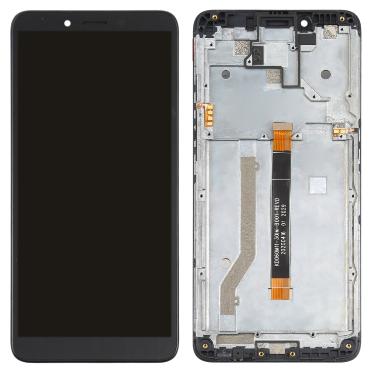 LCD Screen and Digitizer Full Assembly with Frame for Nokia C3, For Nokia C3