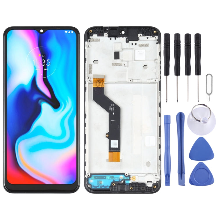 LCD Screen and Digitizer Full Assembly with Frame for Motorola Moto E7 Plus XT2081-1, For Motorola Moto E7 Plus