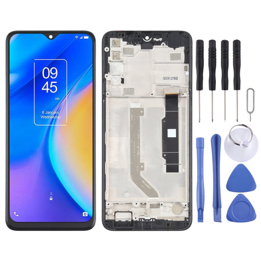 LCD Screen and Digitizer Full Assembly with Frame for TCL 20 SE T761H, For TCL 20 SE