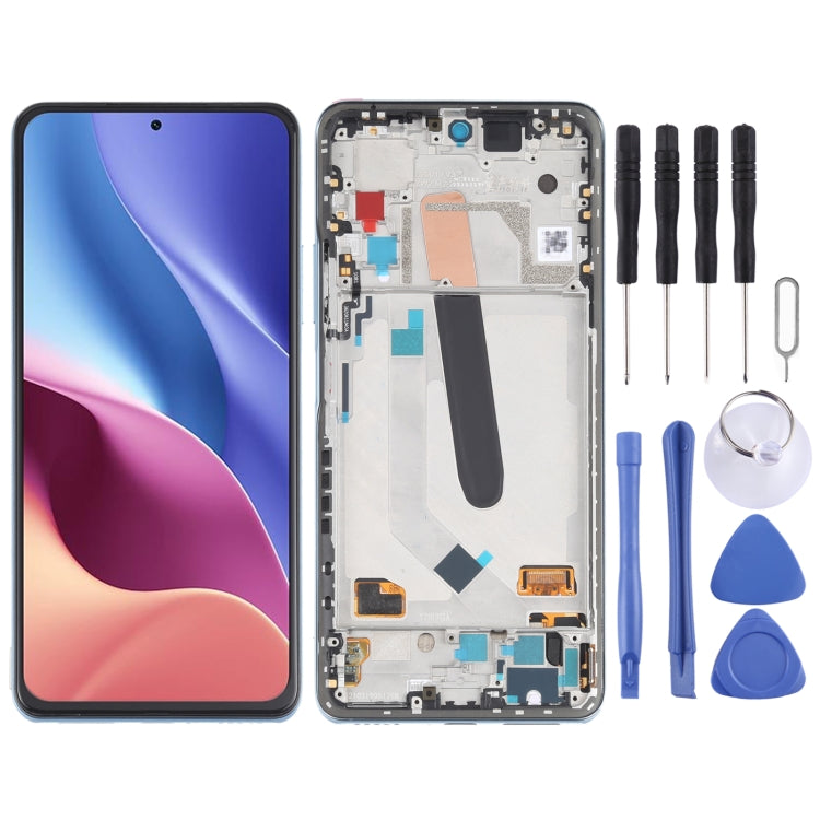 OLED Material LCD Screen and Digitizer Full Assembly With Frame for Xiaomi Redmi K40 / Redmi K40 Pro / Redmi K40 Pro+ / Mi 11i / Poco F3 / M2012K11AC M2012K11C M2012K11AG M2012K11G
