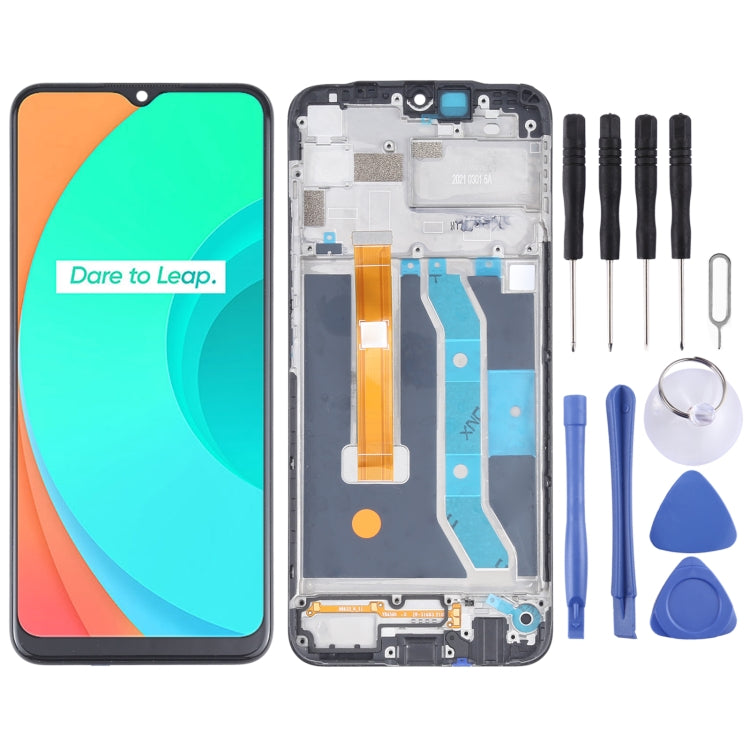 Pantalla LCD y digitalizador originales, ensamblaje completo con marco para OPPO Realme C11 RMX2185.