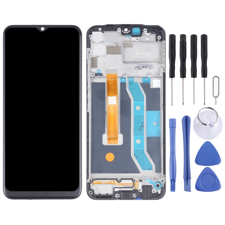 Pantalla LCD y digitalizador originales, ensamblaje completo con marco para OPPO Realme C11 RMX2185.
