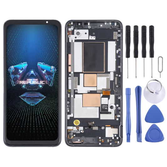 OLED Material LCD Screen and Digitizer Full Assembly With Frame for Asus ROG Phone 5 ZS673KS, For Asus ROG Phone 5 ZS673KS