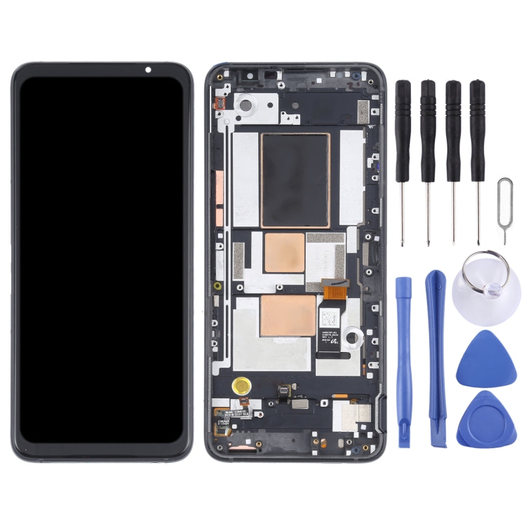OLED Material LCD Screen and Digitizer Full Assembly With Frame for Asus ROG Phone 5 ZS673KS, For Asus ROG Phone 5 ZS673KS