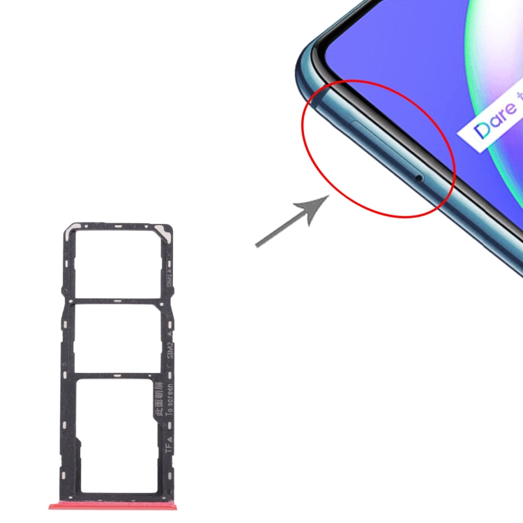 For OPPO Realme C12 RMX2189  SIM Card Tray + SIM Card Tray + Micro SD Card Tray, For OPPO Realme C12