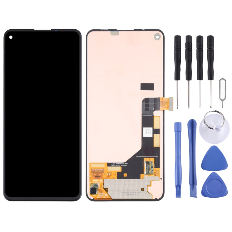 Original Super AMOLED LCD Screen and Digitizer Full Assembly for Google Pixel 5a 5G, For Google Pixel 5a 5G (Original)