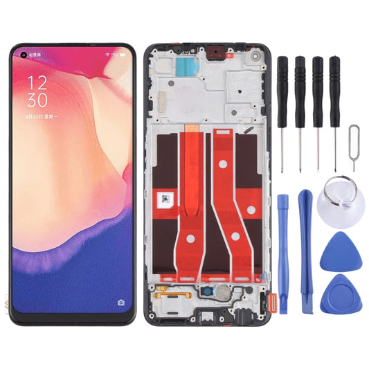 Original LCD Screen and Digitizer Full Assembly With Frame for OPPO Reno4 SE PEAT00 PEAM00, For OPPO Reno4 SE (Original)