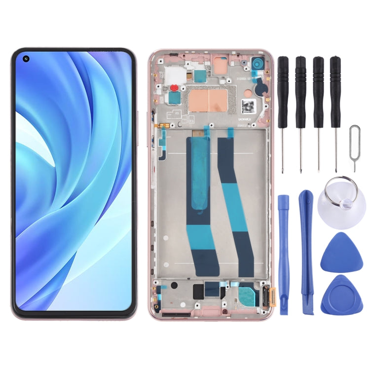 Original LCD Screen and Digitizer Full Assembly With Frame for Xiaomi Mi 11 Lite 4G/11 Lite 5G NE M2101K9AG M2101K9AI