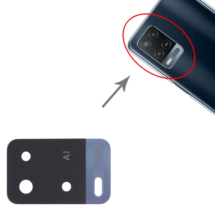 For OPPO A54 4G 10 PCS Back Camera Lens, For OPPO A54 4G(Black), For OPPO A54 4G(Blue)