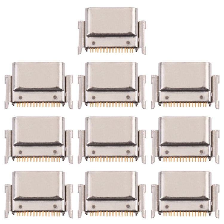 10 PCS Charging Port Connector for LG K50S LMX540HM, LM-X540, LM-X540BMW, LMX540BMW, For LG K50S