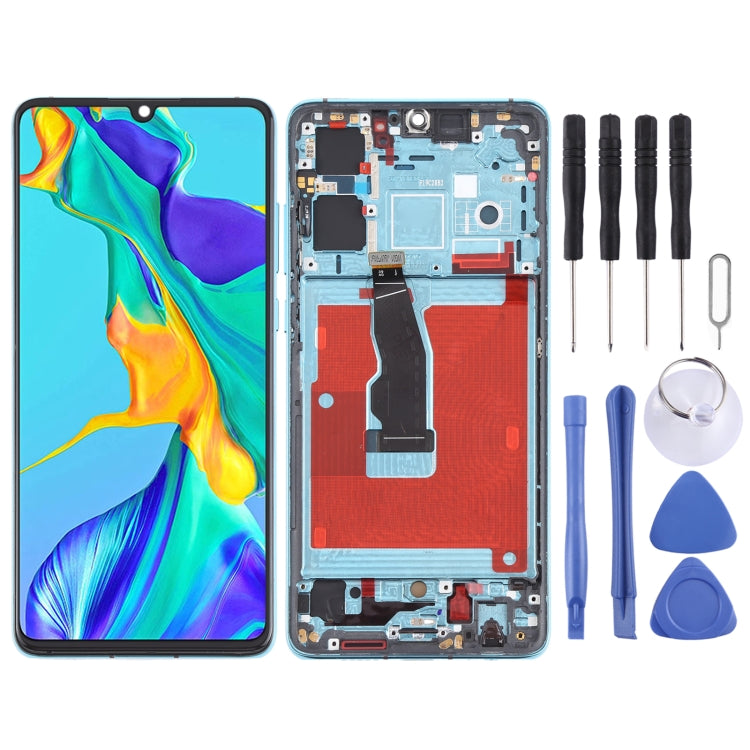 LCD Screen and Digitizer Full Assembly With Frame for Huawei P30