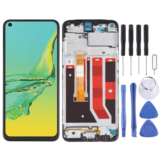 Original LCD Screen and Digitizer Full Assembly With Frame for OPPO A32 PDVM00, For OPPO A32