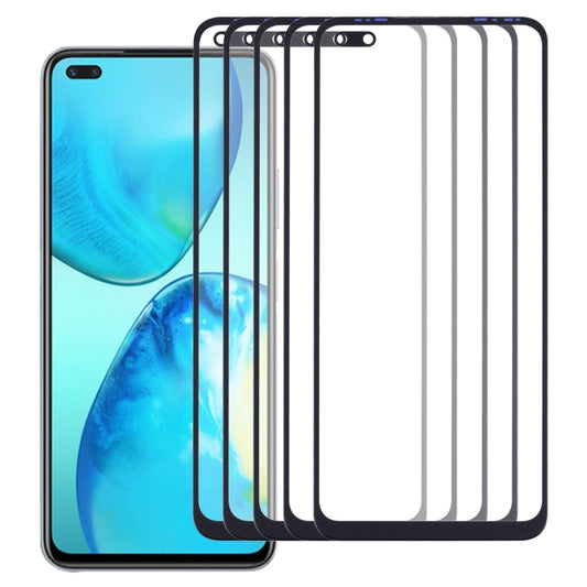 For Infinix Note 8 X692 5pcs Front Screen Outer Glass Lens, For Infinix Note 8