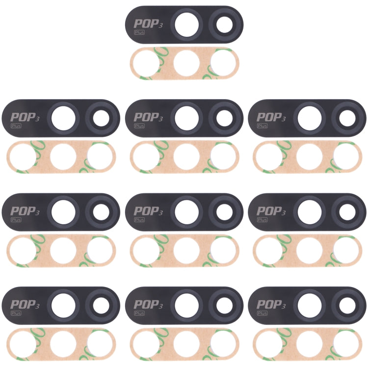 For Tecno Pop 3 Plus 10pcs Back Camera Lens, For Tecno Pop 3 Plus