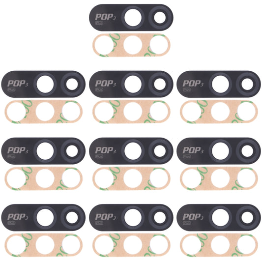 For Tecno Pop 3 Plus 10pcs Back Camera Lens, For Tecno Pop 3 Plus