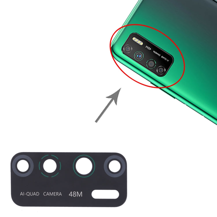For Infinix Note 7 Lite X656 10pcs Back Camera Lens, For Infinix Note 7 Lite