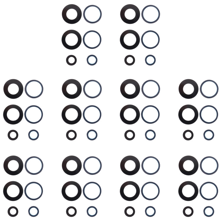 For OnePlus Nord 2 10pcs Back Camera Lens, For OPPO Nord 2