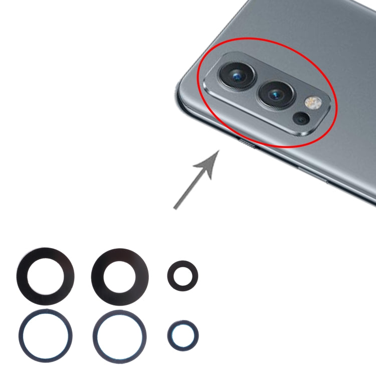 For OnePlus Nord 2 10pcs Back Camera Lens, For OPPO Nord 2