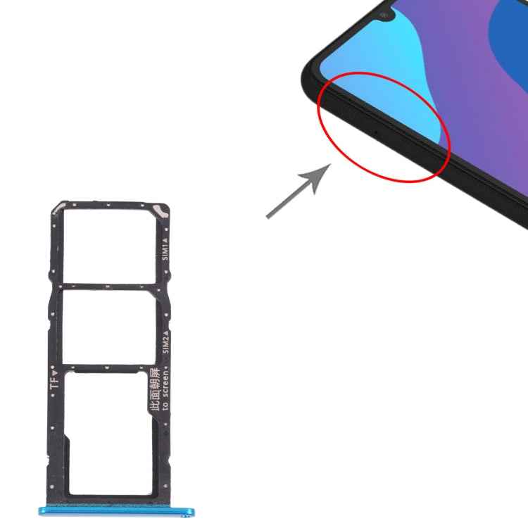 SIM Card Tray + SIM Card Tray + Micro SD Card Tray for Honor 9A