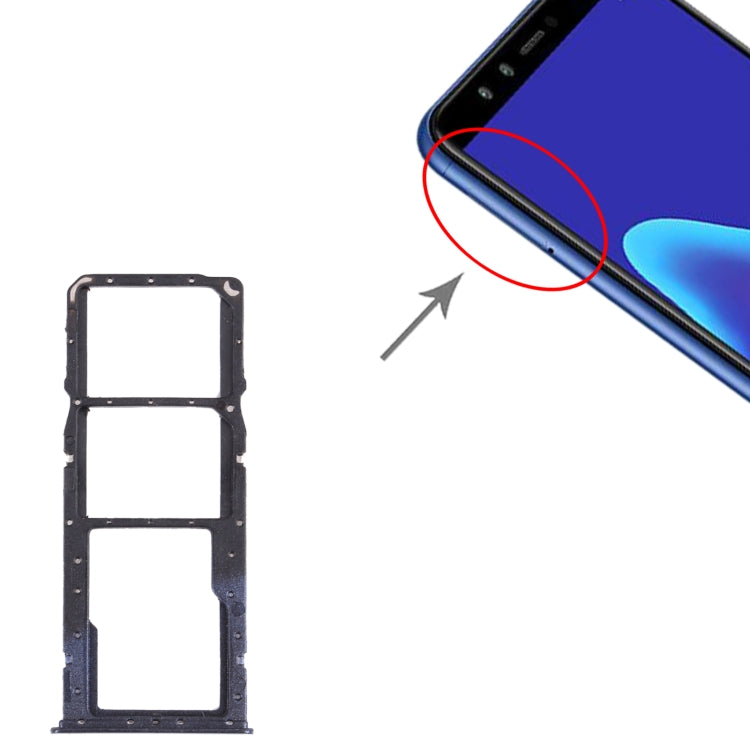 SIM Card Tray + SIM Card Tray + Micro SD Card Tray for Huawei Y9 (2018), For Huawei Y9 (2018) - BSPART