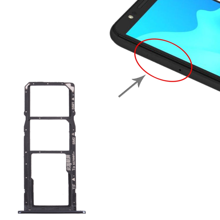 SIM Card Tray + SIM Card Tray + Micro SD Card Tray for Huawei Enjoy 8e, For Huawei Enjoy 8e - BSPART
