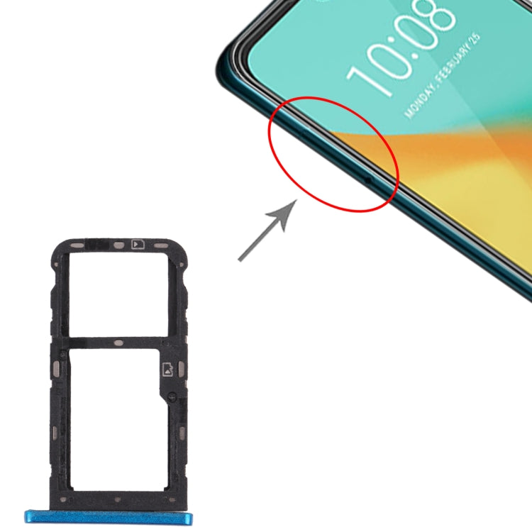 SIM Card Tray + SIM Card Tray / Micro SD Card Tray for ZTE Blade V10 Vita, For ZTE Blade V10 Vita, For ZTE Blade V10 Vita(Dark Green)
