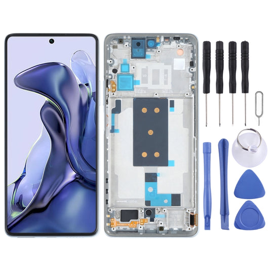 Pantalla LCD y digitalizador OLED original, ensamblaje completo con marco para Xiaomi Mi 11T/11T Pro (original)