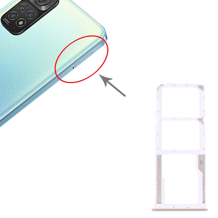SIM Card Tray + SIM Card Tray + Micro SD card tray for Xiaomi Redmi Note 11 4G / Redmi Note 11S 4G, For Xiaomi Redmi Note 11 4G / Redmi Note 11S 4G