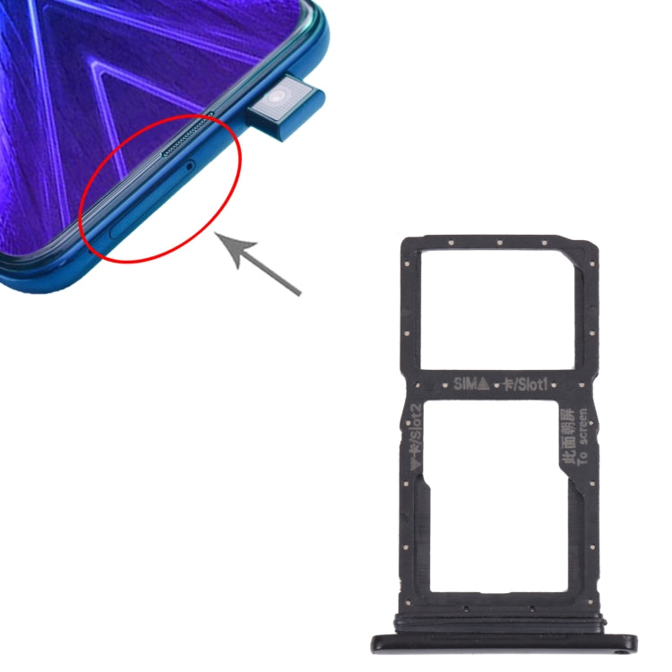 SIM Card Tray + SIM Card Tray / Micro SD Card Tray for Honor 9X, For Honor 9X