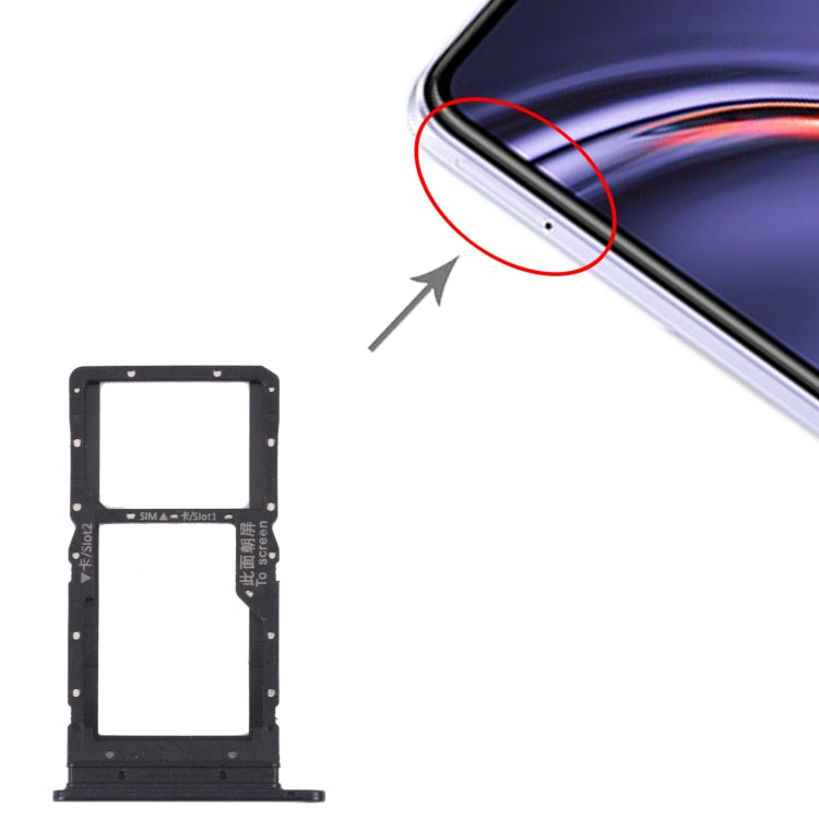 SIM Card Tray + SIM Card Tray / Micro SD Card Tray for Huawei Maimang 10 SE, For Huawei Maimang 10 SE