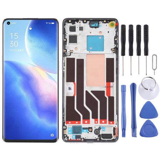 Original LCD Screen and Digitizer Full Assembly with Frame For OPPO Reno5 Pro 5G, For OPPO Reno5 Pro 5G