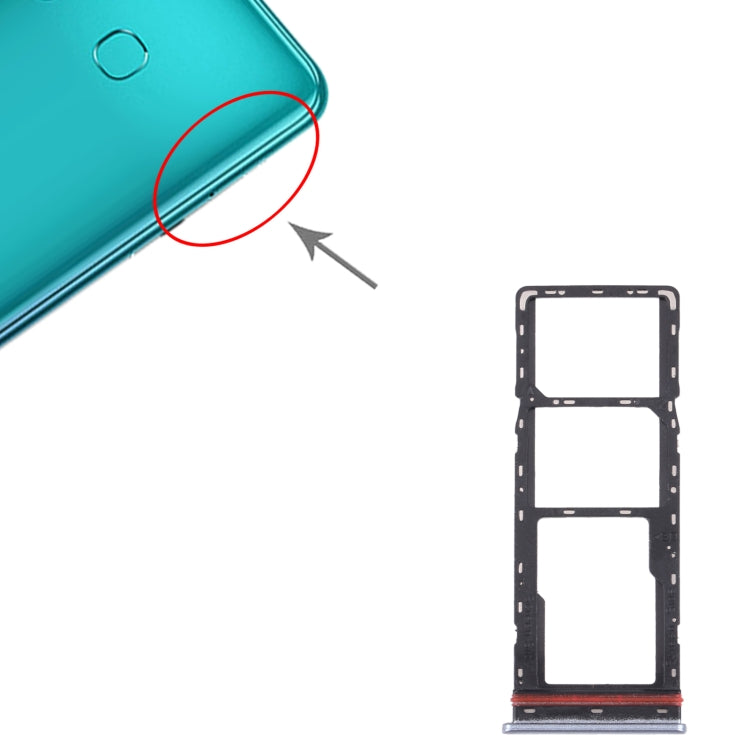 For Infinix Zero 8 X687 SIM Card Tray + SIM Card Tray + Micro SD Card Tray, For Infinix Zero 8