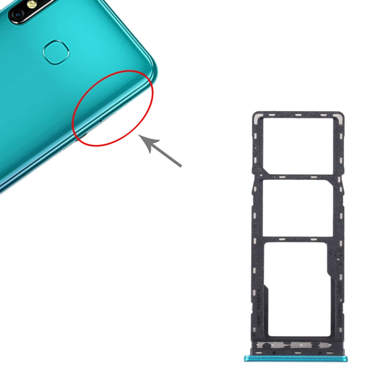 For Infinix Hot 10 Lite X657B SIM Card Tray + SIM Card Tray + Micro SD Card Tray, For Infinix Hot 10 Lite