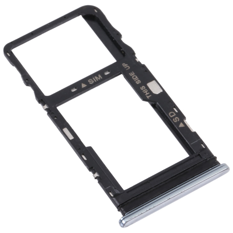 Original SIM Card Tray + Micro SD Card Tray for TCL 10L/10 Lite T770H T770B, For TCL 10L/10 Lite(Silver), For TCL 10L/10 Lite