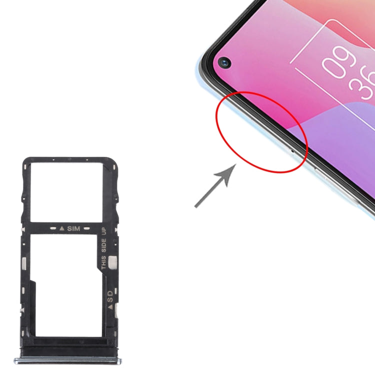 Original SIM Card Tray + Micro SD Card Tray for TCL 10L/10 Lite T770H T770B, For TCL 10L/10 Lite(Silver), For TCL 10L/10 Lite