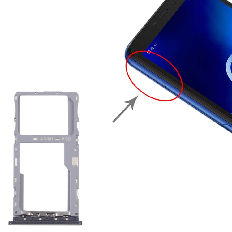 SIM Card Tray + Micro SD Card Tray For T-Mobile REVVL 4+ 5062 5062W 5062Z, For T-Mobile REVVL 4+ 5062(Grey)