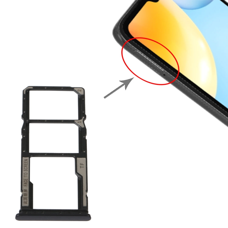 SIM Card Tray + SIM Card Tray + Micro SD Card Tray For Xiaomi Redmi 10C/Redmi 10 India/Poco C40, For Xiaomi Redmi 10C/Redmi 10 India/Poco C40