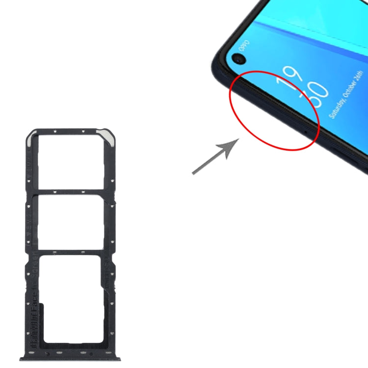 For OPPO A52 4G SIM Card Tray + SIM Card Tray + Micro SD Card Tray