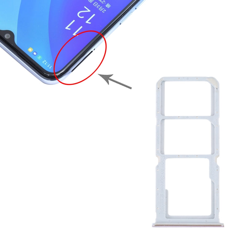 For OPPO A55 5G / A53S 5G SIM Card Tray + SIM Card Tray + Micro SD Card Tray, For OPPO A55 5G / A53S 5G