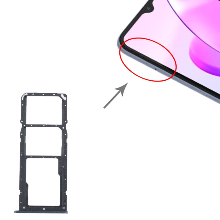 For Realme C31 SIM Card Tray + SIM Card Tray + Micro SD Card Tray