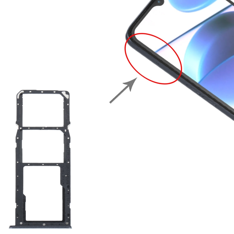 For Realme C35 SIM Card Tray + SIM Card Tray + Micro SD Card Tray