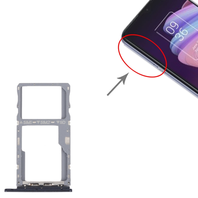 For TCL 10 SE T766H Original SIM Card Tray + SIM / Micro SD Card Tray, For TCL 10 SE