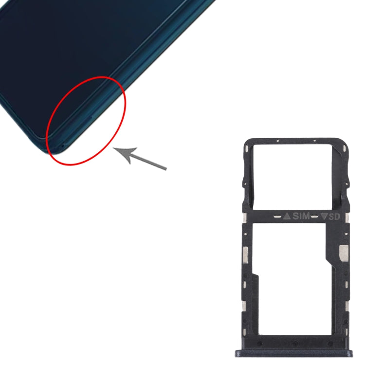 Tiroir pour carte SIM et carte Micro SD d'origine pour TCL 20 R 5G