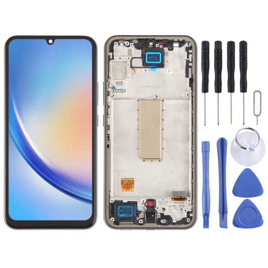 For Samsung Galaxy A34 5G SM-A346B OLED LCD Screen Digitizer Full Assembly with Frame, For Samsung Galaxy A34 5G
