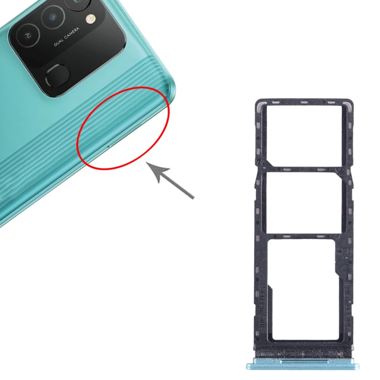 For Tecno Spark 8C KG5k SIM Card Tray + SIM Card Tray + Micro SD Card Tray