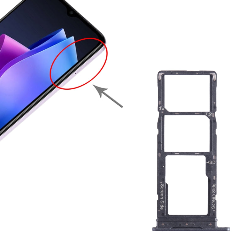 For Tecno Spark Go 2023 BF7n SIM Card Tray + SIM Card Tray + Micro SD Card Tray