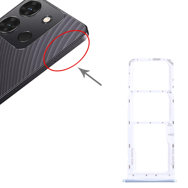 For Infinix Smart 7 India X6517 SIM Card Tray + SIM Card Tray + Micro SD Card Tray, For Infinix Smart 7 India