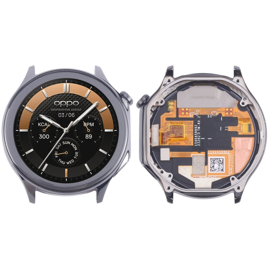 For OPPO Watch X LCD Screen and Digitizer Full Assembly With Frame, For OPPO Watch X (Black), For OPPO Watch X (Silver)