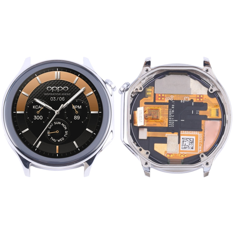 For OPPO Watch X LCD Screen and Digitizer Full Assembly With Frame, For OPPO Watch X (Black), For OPPO Watch X (Silver)