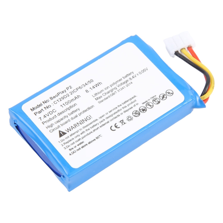 1100mAh C129D2 Battery Replacement For Bang&Olufsen B&O BeoPlay P2, For Bang&Olufsen B&O BeoPlay P2